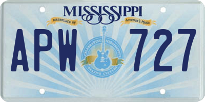 MS license plate APW727