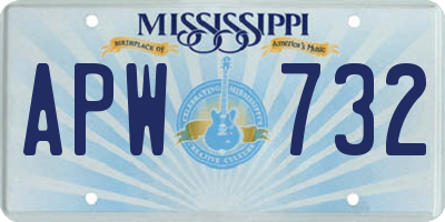 MS license plate APW732