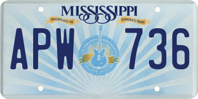 MS license plate APW736