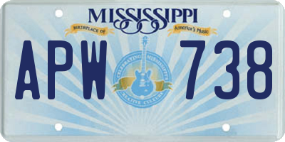 MS license plate APW738