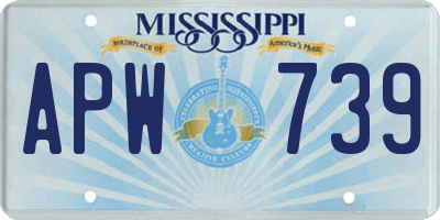 MS license plate APW739