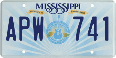 MS license plate APW741
