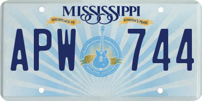MS license plate APW744