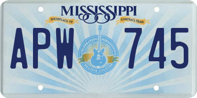 MS license plate APW745