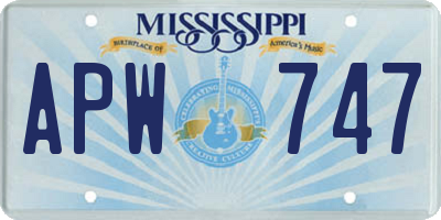 MS license plate APW747