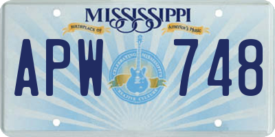 MS license plate APW748