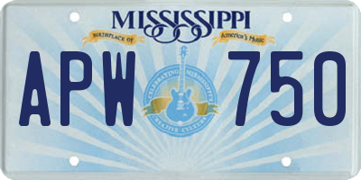 MS license plate APW750