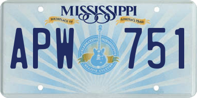 MS license plate APW751