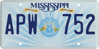 MS license plate APW752
