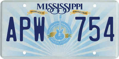 MS license plate APW754