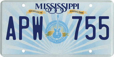 MS license plate APW755
