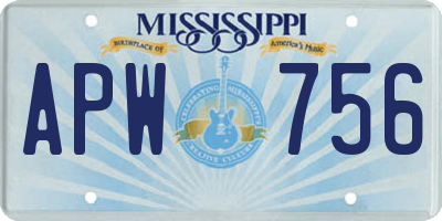 MS license plate APW756