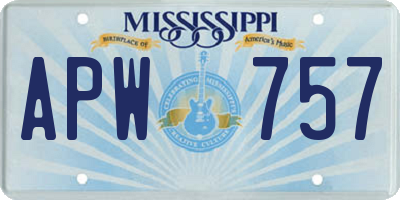 MS license plate APW757