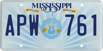 MS license plate APW761