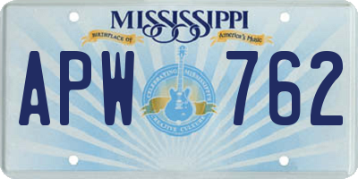 MS license plate APW762