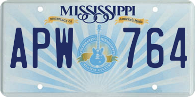 MS license plate APW764