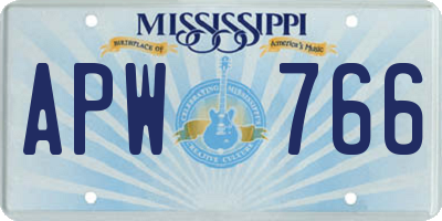 MS license plate APW766