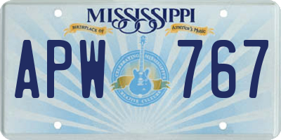 MS license plate APW767