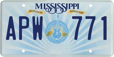MS license plate APW771