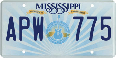 MS license plate APW775