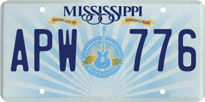 MS license plate APW776