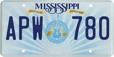 MS license plate APW780