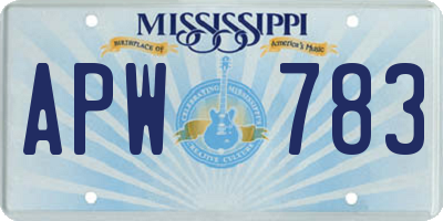 MS license plate APW783