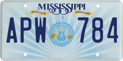 MS license plate APW784