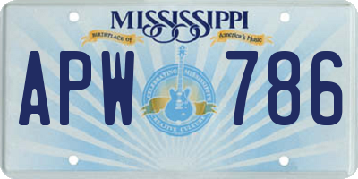 MS license plate APW786