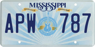 MS license plate APW787