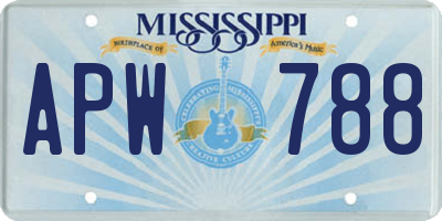 MS license plate APW788