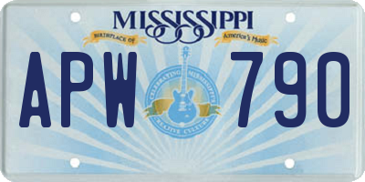 MS license plate APW790
