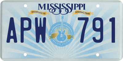 MS license plate APW791