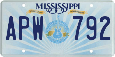 MS license plate APW792