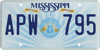 MS license plate APW795