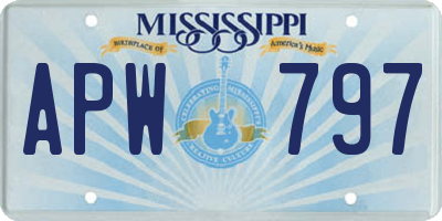 MS license plate APW797