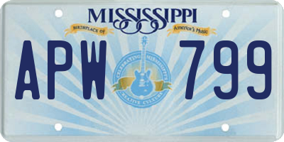 MS license plate APW799