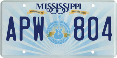 MS license plate APW804