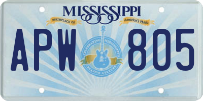 MS license plate APW805