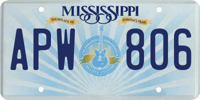 MS license plate APW806