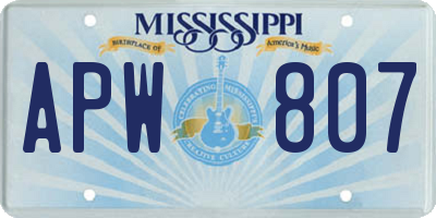 MS license plate APW807