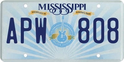 MS license plate APW808