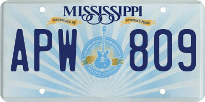MS license plate APW809