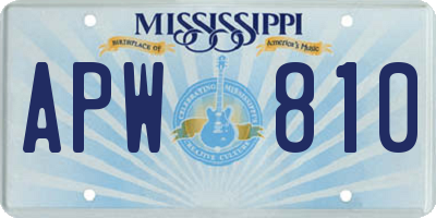 MS license plate APW810