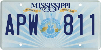 MS license plate APW811