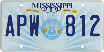 MS license plate APW812