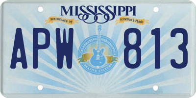 MS license plate APW813
