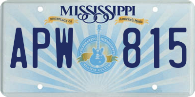 MS license plate APW815
