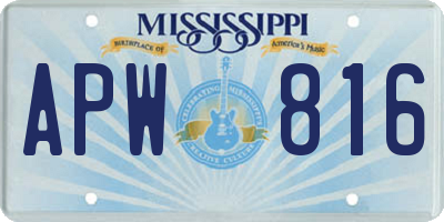MS license plate APW816