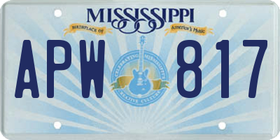 MS license plate APW817